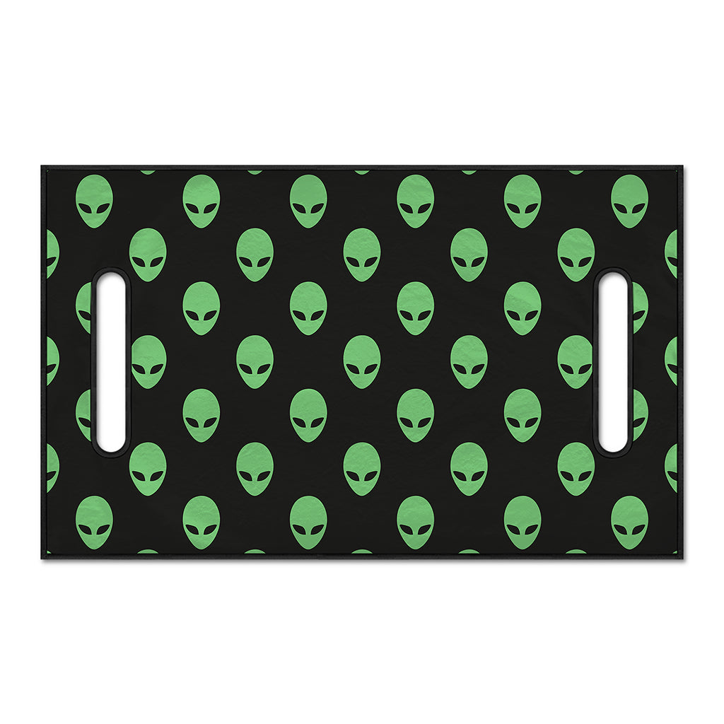 Green Alien Face Print Golf Cart Seat Cover
