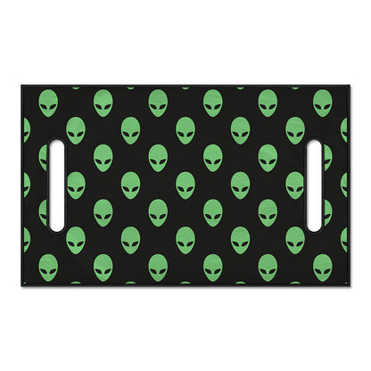 Green Alien Face Print Golf Cart Seat Cover