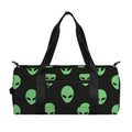 Green Alien Face Print Gym Bag