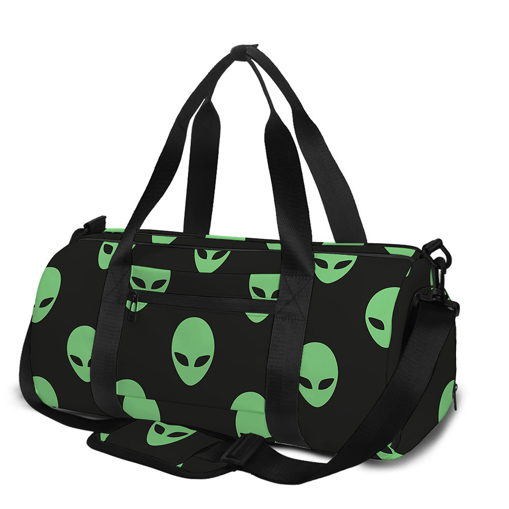 Green Alien Face Print Gym Bag