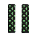 Green Alien Face Print Handle Covers