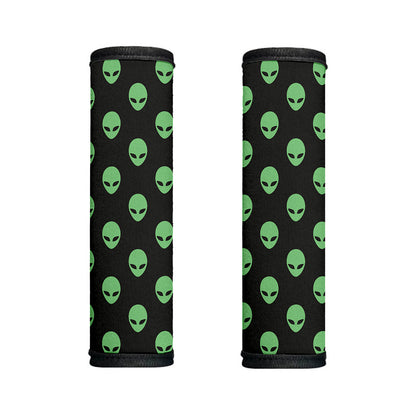 Green Alien Face Print Handle Covers
