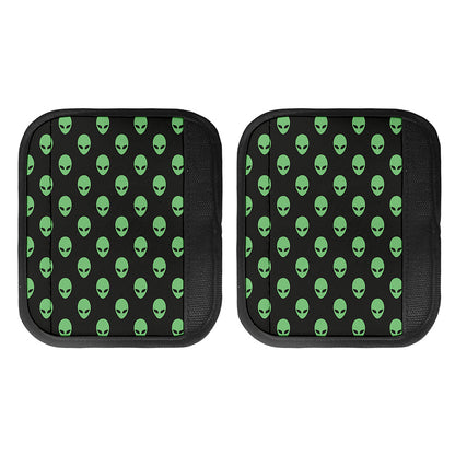 Green Alien Face Print Handle Covers