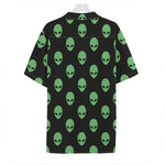 Green Alien Face Print Hawaiian Shirt