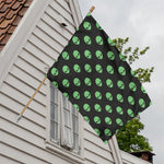 Green Alien Face Print House Flag