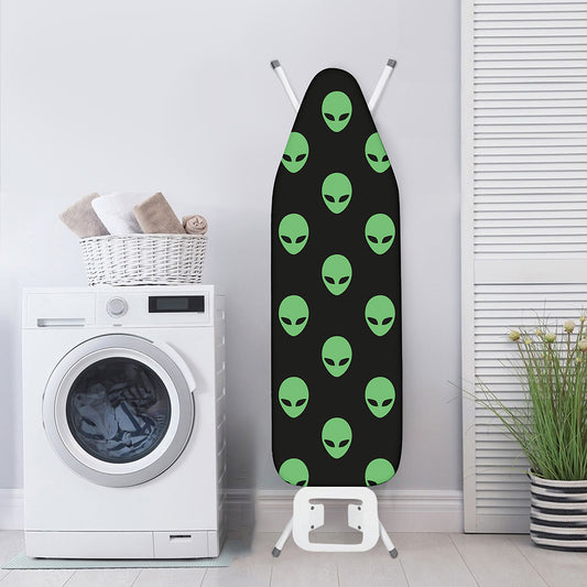 Green Alien Face Print Ironing Board Cover