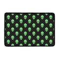 Green Alien Face Print Kitchen Mat