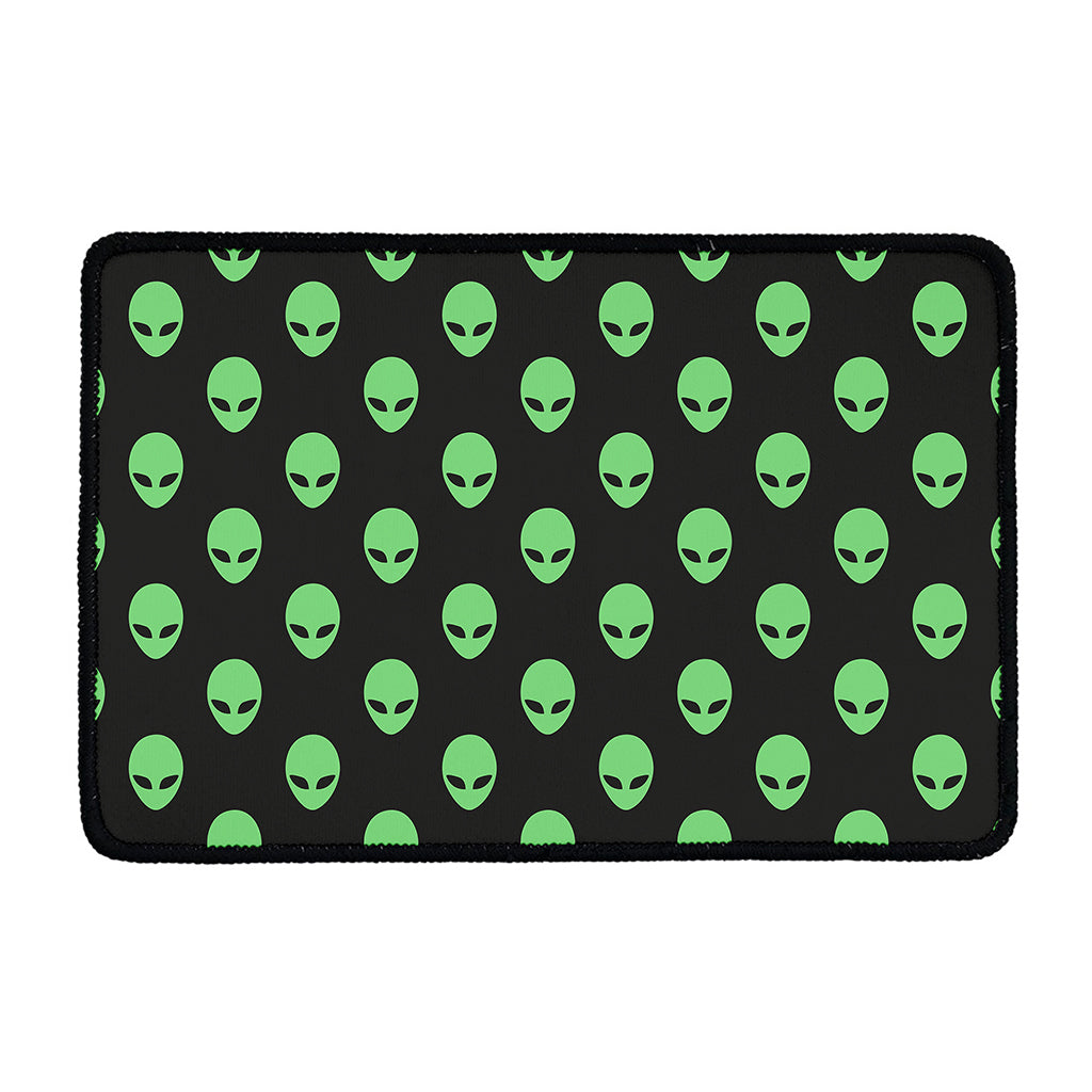 Green Alien Face Print Kitchen Mat