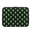 Green Alien Face Print Laptop Sleeve