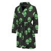 Green Alien Face Print Men's Bathrobe