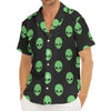 Green Alien Face Print Men's Deep V-Neck Shirt