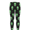 Green Alien Face Print Men's leggings