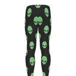 Green Alien Face Print Men's leggings