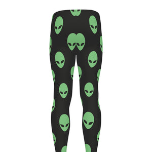 Green Alien Face Print Men's leggings