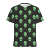 Green Alien Face Print Men's Sports T-Shirt