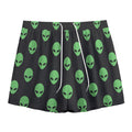 Green Alien Face Print Mesh Shorts