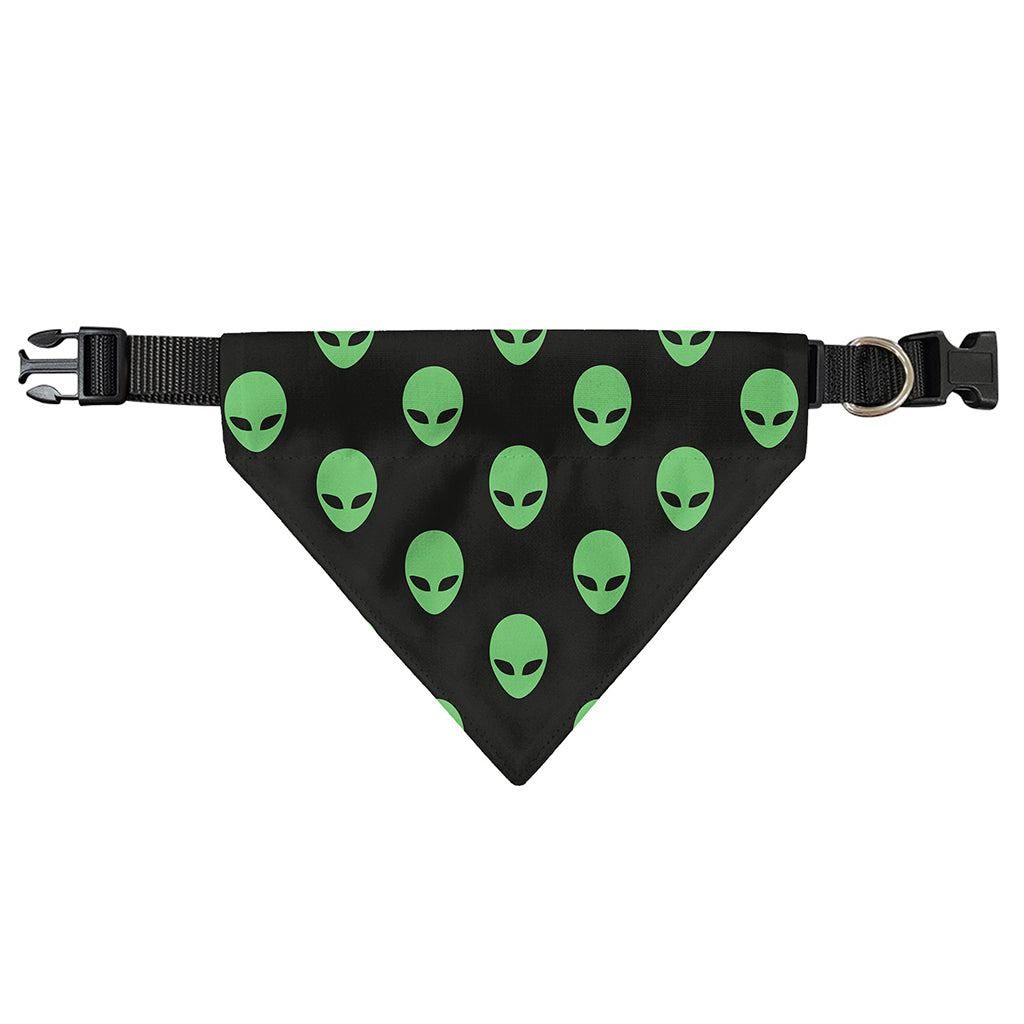 Green Alien Face Print Over The Collar Dog Bandana