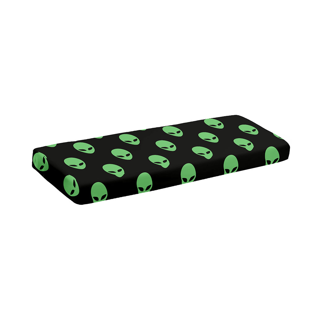 Green Alien Face Print Piano Keyboard Cover
