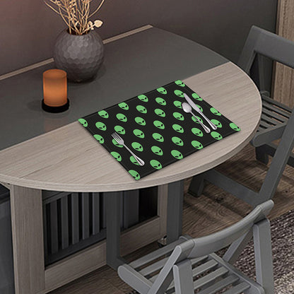 Green Alien Face Print Placemat