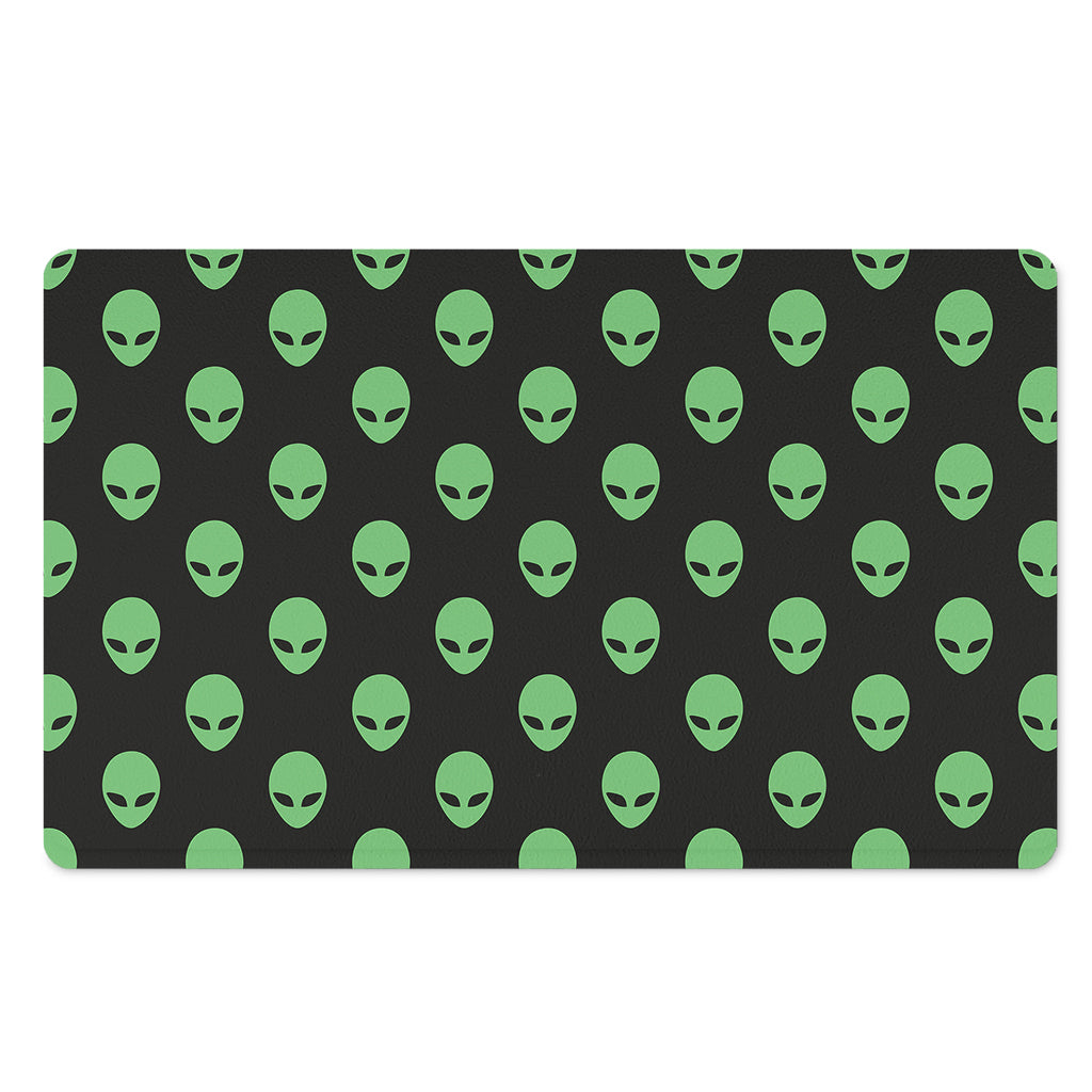 Green Alien Face Print Polyester Doormat