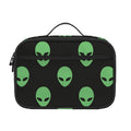 Green Alien Face Print Portable Lunch Bag