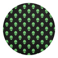 Green Alien Face Print Round Blanket