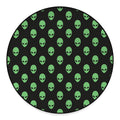 Green Alien Face Print Round Floor Mat