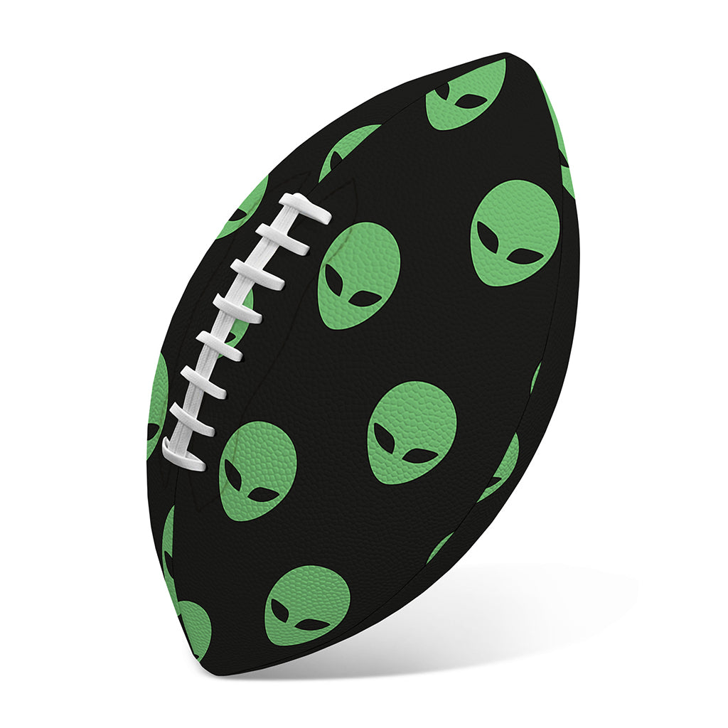 Green Alien Face Print Rugby Ball