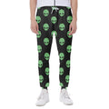 Green Alien Face Print Joggers