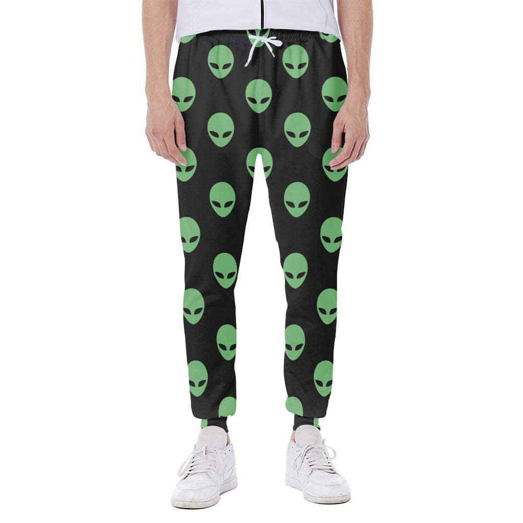 Green Alien Face Print Scuba Joggers