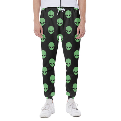 Green Alien Face Print Scuba Joggers