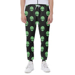 Green Alien Face Print Scuba Joggers
