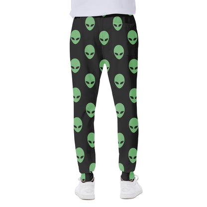 Green Alien Face Print Scuba Joggers
