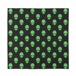 Green Alien Face Print Silk Bandana