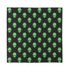 Green Alien Face Print Silk Bandana