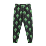 Green Alien Face Print Sweatpants