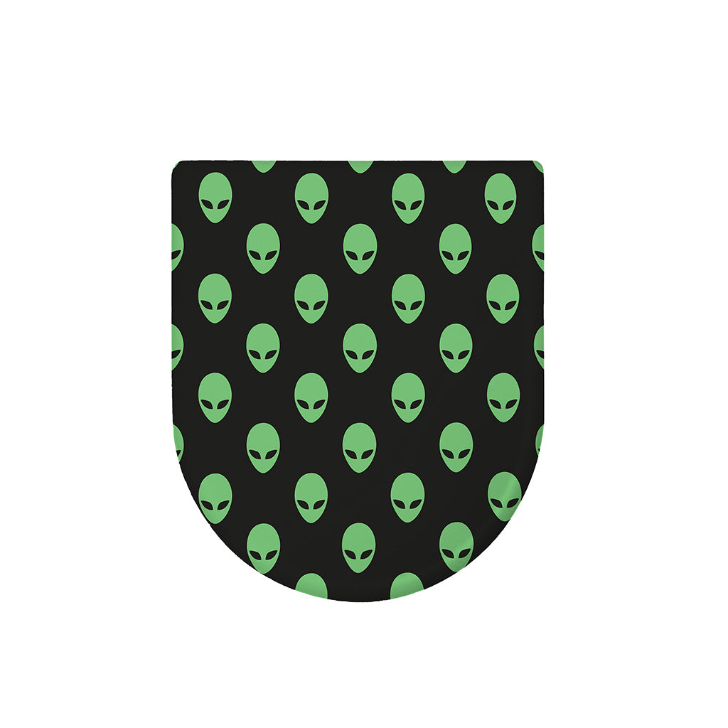 Green Alien Face Print Toilet Lid Cover
