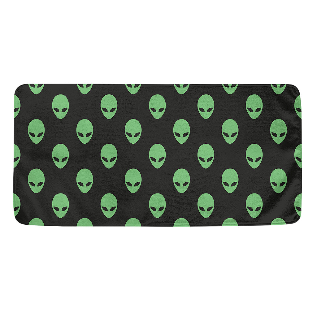 Green Alien Face Print Towel