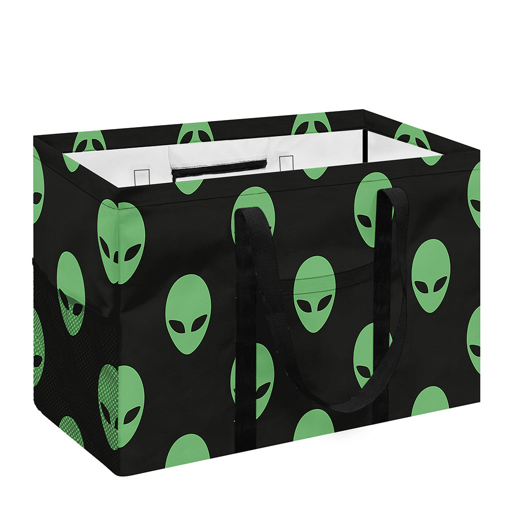 Green Alien Face Print Utility Tote Bag