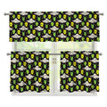 Green Alien UFO Space Print 3 Piece Kitchen Curtains