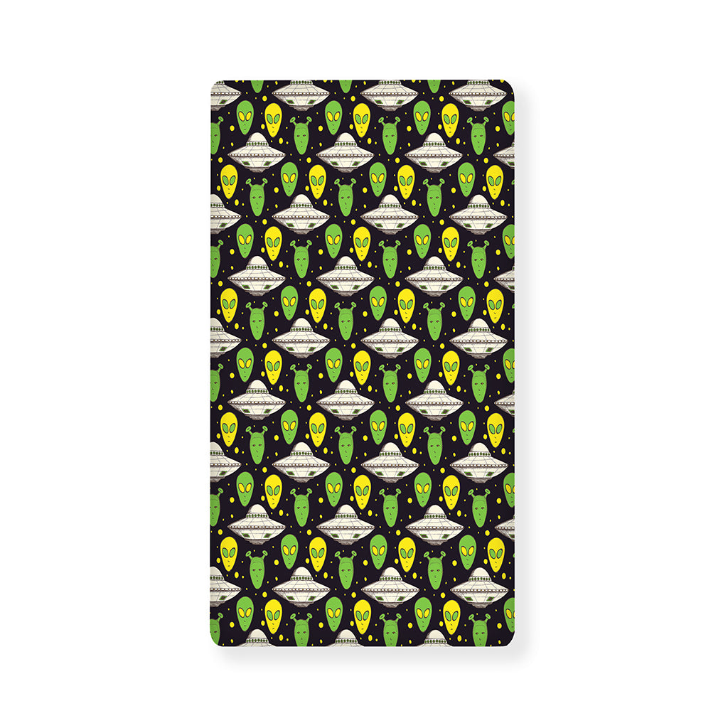 Green Alien UFO Space Print Baby Crib Sheet