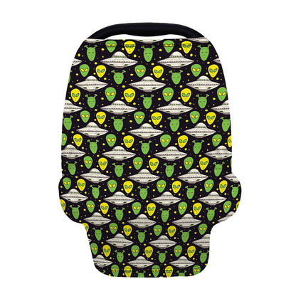 Green Alien UFO Space Print Baby Seat Cover