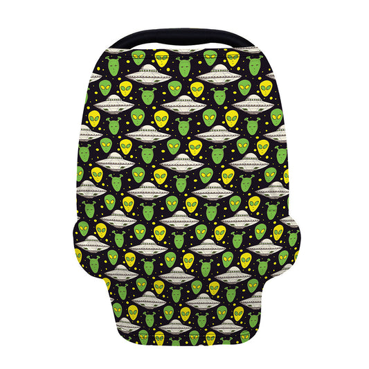 Green Alien UFO Space Print Baby Seat Cover