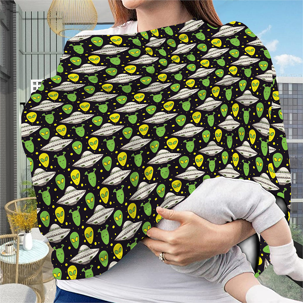 Green Alien UFO Space Print Baby Seat Cover
