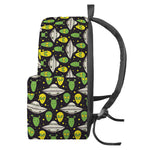 Green Alien UFO Space Print Backpack