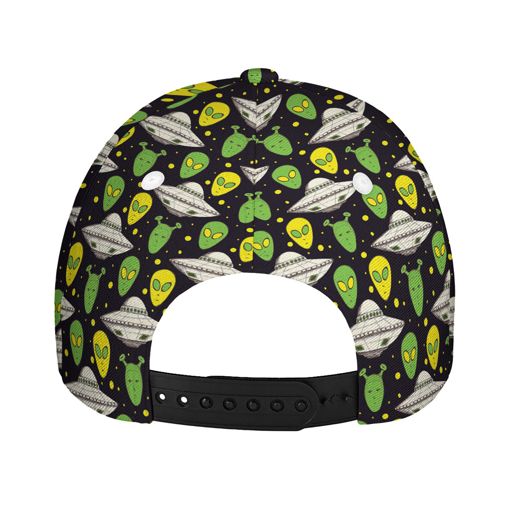 Green Alien UFO Space Print Baseball Cap