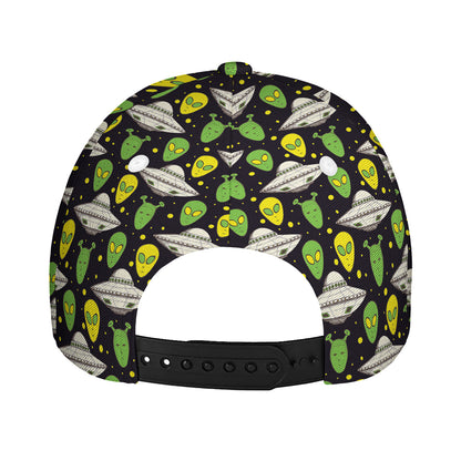 Green Alien UFO Space Print Baseball Cap