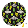 Green Alien UFO Space Print Basketball