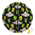 Green Alien UFO Space Print Basketball