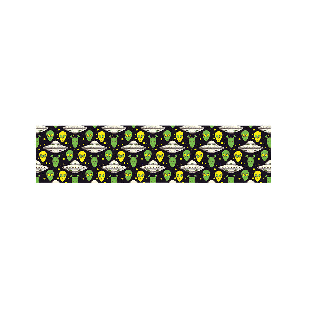 Green Alien UFO Space Print Bed Runner